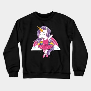 Unicorn Ballet Dance Girls Kids Gift For Ballerina Crewneck Sweatshirt